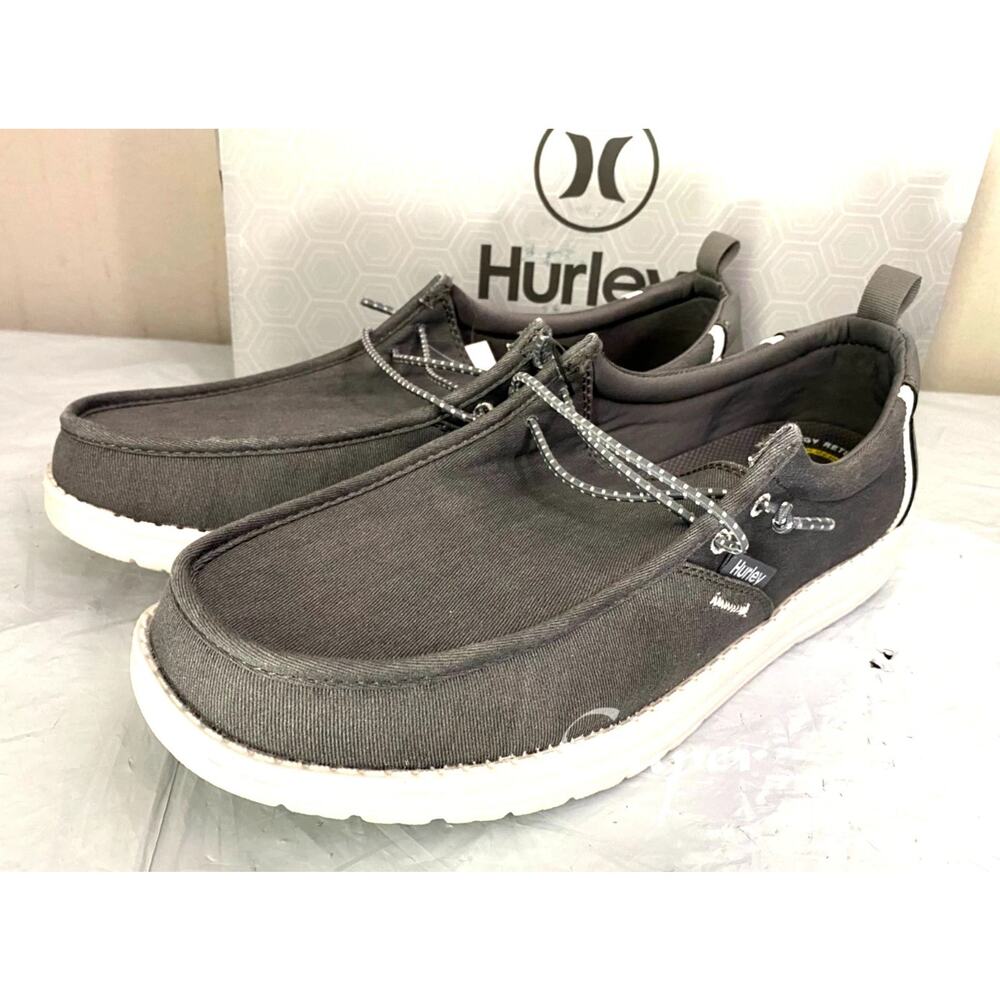Hurley Laguna Men’s Casual Lightweight Breathable Canvas Slip On Gray Size 9